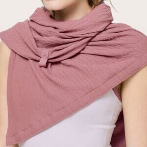NWOT Lululemon Vinyasa Snap Scarf Mauve Pink Textured Crinkle Spanish Rose